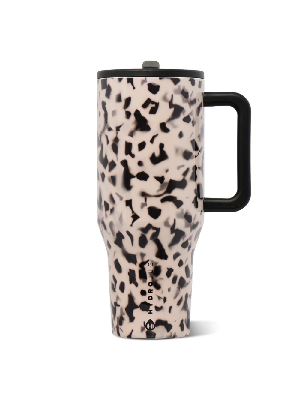 HydroJug Pink Leopard Print Travel Tumbler with Black Handle